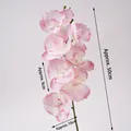 Pink artificial Phalaenopsis orchid stem 50cm for wedding cake and dessert decor - Simulation Butterfly Orchid 7 Heads / Pink
