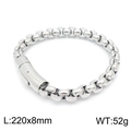 Bracelet chaîne box en acier inoxydable argenté pour homme, 220 mm de long et 8 mm de large - Couleur Acier (KB147188-KFC)