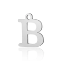 Polished silver stainless steel letter B pendant charm with reflection on white base - Letter B(LA060-Bx5)