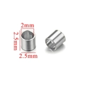 2mm silver stainless steel crimp beads for DIY jewelry making and bracelet findings - 2.5mm / Steel
