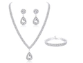 G0023 Necklace Earrings & Bracelet with Tail Chain 3-Piece Set