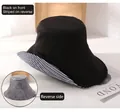 Cappello da sole reversibile a tesa larga in cotone nero e strisce bianche e nere - M (56-58cm) / Nero+Strisce Nere