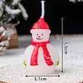 Smiling snowman Christmas candle with red hat and scarf, 5.5cm tall winter decoration - Snowman