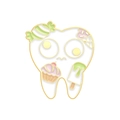 Creative tooth enamel pin with colorful sweets and gold plating for medical fashion - Dessert Style (XZ7363)