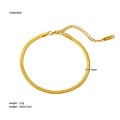 3mm wide 18K gold plated stainless steel flat snake chain anklet with 5cm extension - 3mm Flat Snake Chain (YYA023029)