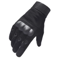 Tactical outdoor gloves in black with hard shell knuckle protection and velcro wrist - L / Hard Shell Protection-Full Finger / Black