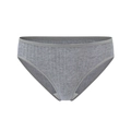 Grey cotton ribbed mid-waist women's briefs with breathable double-layer lining - S / Gray