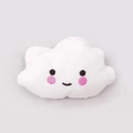 White cloud plush pet toy with embroidered smile face and soft texture finish - White Cloud