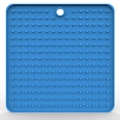 Blue square silicone pet lick mat with non-slip texture and convenient hanging hole - Square Blue