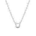 925 sterling silver necklace featuring a polished silver letter U alphabet pendant - Letter U / White Gold