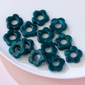 Deep green marble texture 19mm acrylic flower charms for DIY jewelry making - Dark Green Marbled