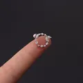 16g stainless steel cartilage stud earring with zirconia wreath design and screw back - Silver Wreath Round Style (354-18#S)