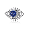 925 sterling silver blue evil eye bead charm with polished finish and mirror reflection - Evil Eye Style (PC1734) / 925 Silver