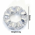 Macro di ciondolo tondo argento da 8mm con superficie strutturata per gioielli fai da te - Diametro 8mm/Peso 0.6g / Oro Bianco 8mm