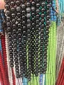 Perles rondes en pierre naturelle noire polie pour la création de bijoux DIY - Perles rondes / 4mm (Environ 90 Pcs) / Obsidienne Arc-en-ciel