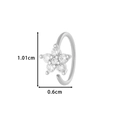 Anello al naso a fiore in argento con zirconi cubici, 1,01 cm per 0,6 cm - Stile 2-Fiore (HSPJ0164) / Argento
