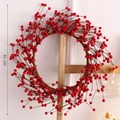 Mini Christmas wreath with vibrant red berries and dry branch base in 45cm diameter - 45cm / Dense Berry Wreath