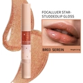 Brillo de labios nacarado en tono BR03 Serein marrón naranja con aplicador de pincel - 03# Serein (Brillo Bronce)