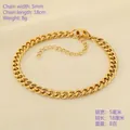Minimalist 18K gold plated stainless steel 5mm wide cuban chain bracelet for men and women - Curb Chain
