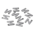 Silver stainless steel letter Z charms for DIY jewelry making with smooth metallic finish - Letter N