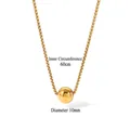 Minimalist 18K gold ball pendant necklace with adjustable chain shown in white background - Ball Adjustable Box Chain Necklace / Gold