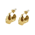 Pendientes irregulares esculturales de acero inoxidable bañados en oro para mujer en blanco - Dorado