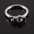 Anello al naso in acciaio inossidabile argento con gemma chiara e perline in metallo - NO 12-Clicker in Zirconia Argento