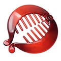 Translucent red banana hair clip with secure double-sided interlocking teeth for women - Translucent Red Glossy