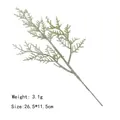 Detailed view of artificial green pine branch measuring 26.5x11.5cm for holiday decor - Type B-White Multi-branch Cypress Leaf