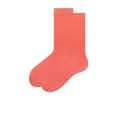 Mittelhohe Baumwollsocken in Korallenrosa mit geripptem Bund für Damen und Herren - Grapefruitrot
