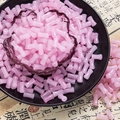 Pink frosted bamboo-shaped glass beads for DIY jewelry making and handmade crafts - Pink (Solid 6x12mm)