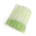50pcs disposable mascara wands with light green nylon bristles and white handles - 50 Pcs/Pack / Cyan