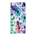 Detail of colorful spiral tie-dye pattern on microfiber beach towel with vibrant textures - 8-Purple Blue Orange Swirl Tie-dye