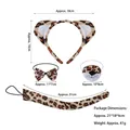 Leopard print costume set with ears headband bow tie nose and tail for party dressing - White Leopard 4-Piece Set
