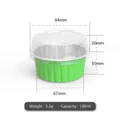 Green 130ml disposable aluminum foil baking cup with clear lid for dessert pudding - Green