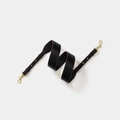 Adjustable black faux leather replacement bag strap with premium gold metal hardware - Black Strap Gold Buckle