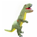 Inflatable green T-Rex costume for adults with yellow belly and built-in air pump blower - Green Tyrannosaurus Rex / One Size