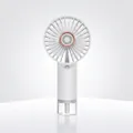 Portable white handheld misting fan with copper detail and transparent water tank - Handheld Misting Fan / White / 1200mAh