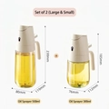 Glazen oliespuitset voor de keuken met 300ml en 500ml flessen in de kleur beige - [2-delige set] 300ml+500ml