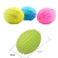 Jouet à mâcher en caoutchouc vert pour chien, forme rugby avec sifflet, taille 9x6cm - Ballon de rugby