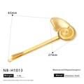 Gold stainless steel hair clip with spiral shell design and precise measurements - Conch Spiral Texture Style (NB-H1013) / 18K Gold / Gold