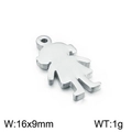 Pendente ragazza in acciaio al titanio argento lucido per collane, misure 16x9mm e peso 1g - Colore Acciaio Ragazza Stile 4 (KLJ2382-Z) / 16*9mm