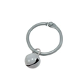 Anillo de resorte de metal gris con cascabel para llaveros DIY y manualidades variadas - Gris
