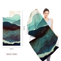 Double-sided microfiber beach towel with landscape art print and 160x80cm dimensions - Abstract Mountain Landscape (STJ202324) / 160x80cm