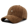Braune Schirmmütze mit Fischgrätenmuster und M-Logo aus Strass für Damen und Herren - Verstellbar / Kaffeebraun
