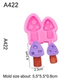 Pink silicone mushroom chocolate mold with two cavities and dimensions 5.5x5.5x0.8cm - Style 1 Double Mushroom / Pink