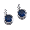 7mm versilberte Ohrringe mit facettierten runden blauen Zirkonia-Kristallen - 10er Pack / Silber Basis Königsblau