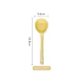 Ceramic long handle dessert spoon in cream yellow finish with dimensions 16.8cm length - 16.8cm Twisted Spoon / Wax Beige
