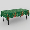 Weihnachtstischdecke in Grün mit Motiven von Lebkuchenmännern und Teddybären - Weihnachtstischdecke - Geschenk Bär (137x183cm)