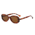 Oval tortoiseshell sunglasses with brown lenses and chunky retro fashion frame - Tortie Frame Brown Lens